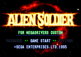 Alien Soldier (Europe) Title Screen